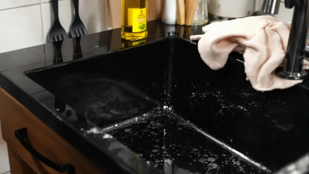 Een slim gebaar en een product uit je kast zijn genoeg om je gootsteen weer te laten stralen